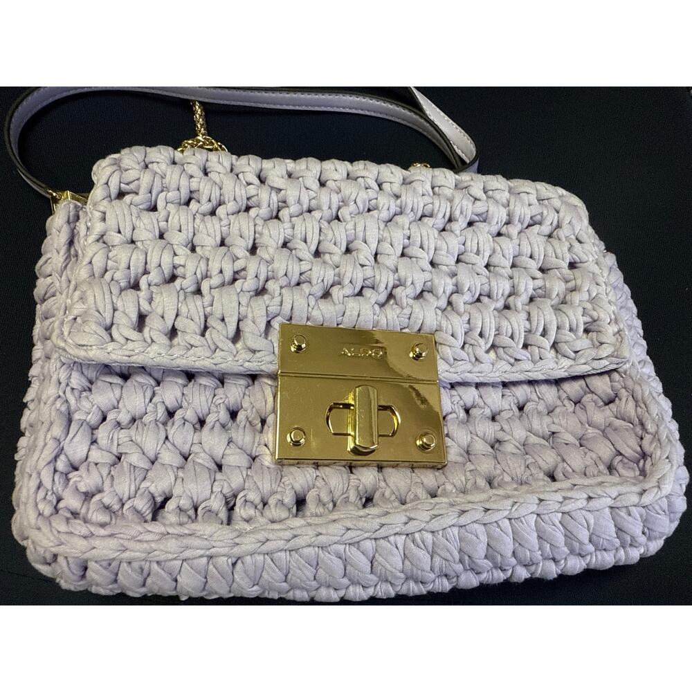 ALDO Crochetta Lavendar Purple Knit Crossbody Bag‎